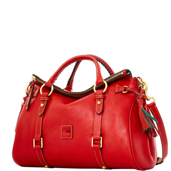 Dooney & Bourke Handbags - Dooney & Bourke Red Florentine Medium Satchel